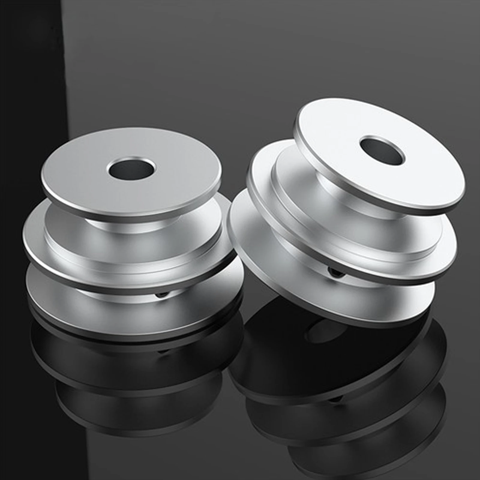 φ60mm/50mm Aluminum Alloy Double V-Groove Motor Drive Pulley for O/Z-Section V-Belt