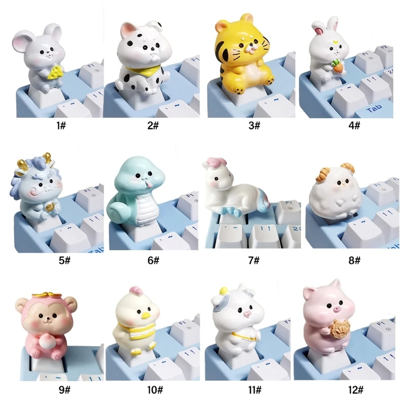 1PC 干支動物キーキャップメカニカルキーボード用かわいい ABS 樹脂 3D 動物素敵な