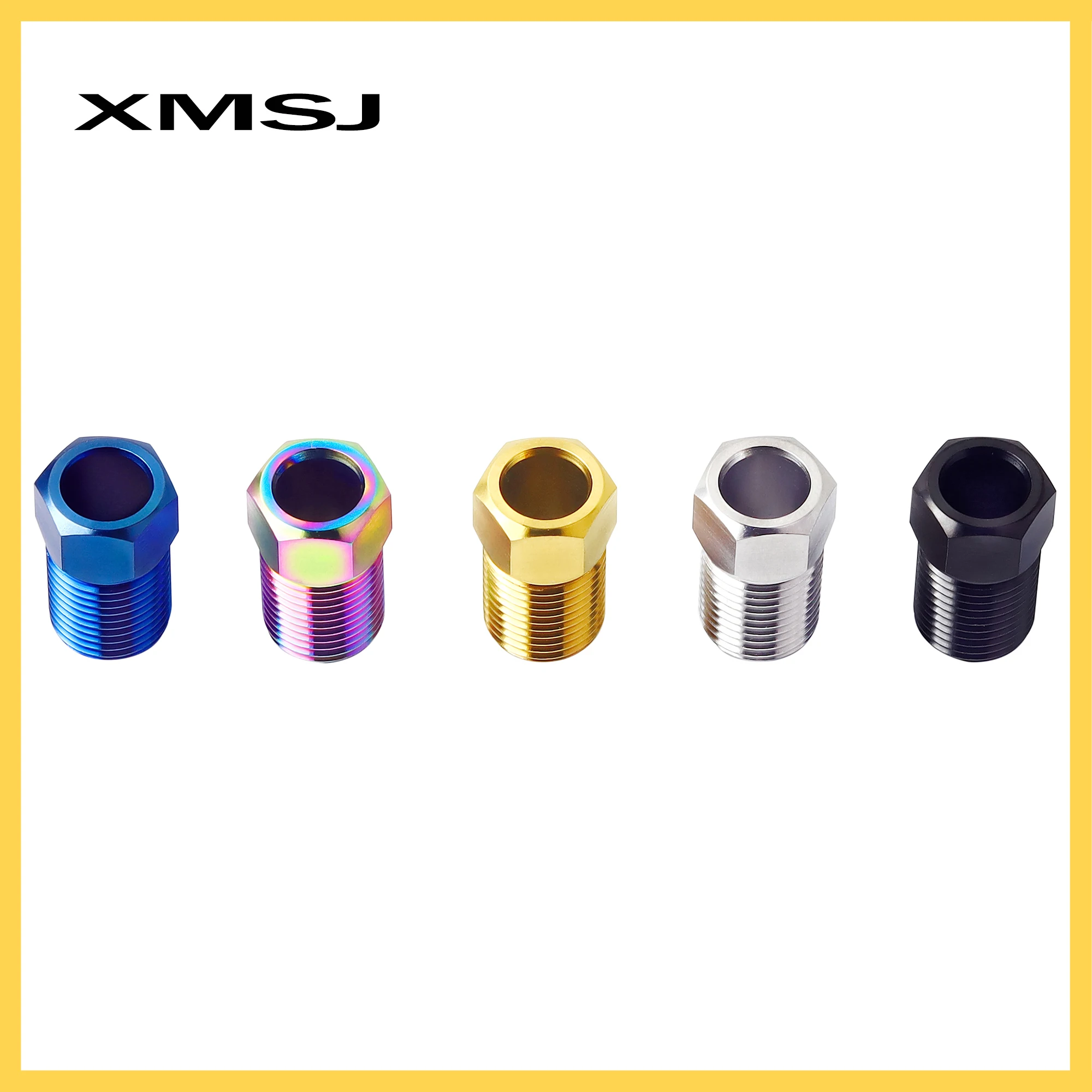 XMSJ M8 Bicycle Hydraulic Hose Titanium Bolt Disc Brake Oil Tube Connection Screw Brake Tubing Bolt  For-Shimano/A/VID/GUIDE