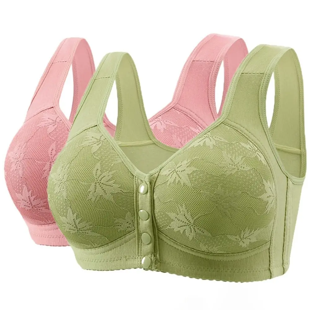 

Comfortable Floral Printed Underwear Convenient Breathable Bras for Older Women Leaf Printed Full Cup Tank Top Bra Elderly