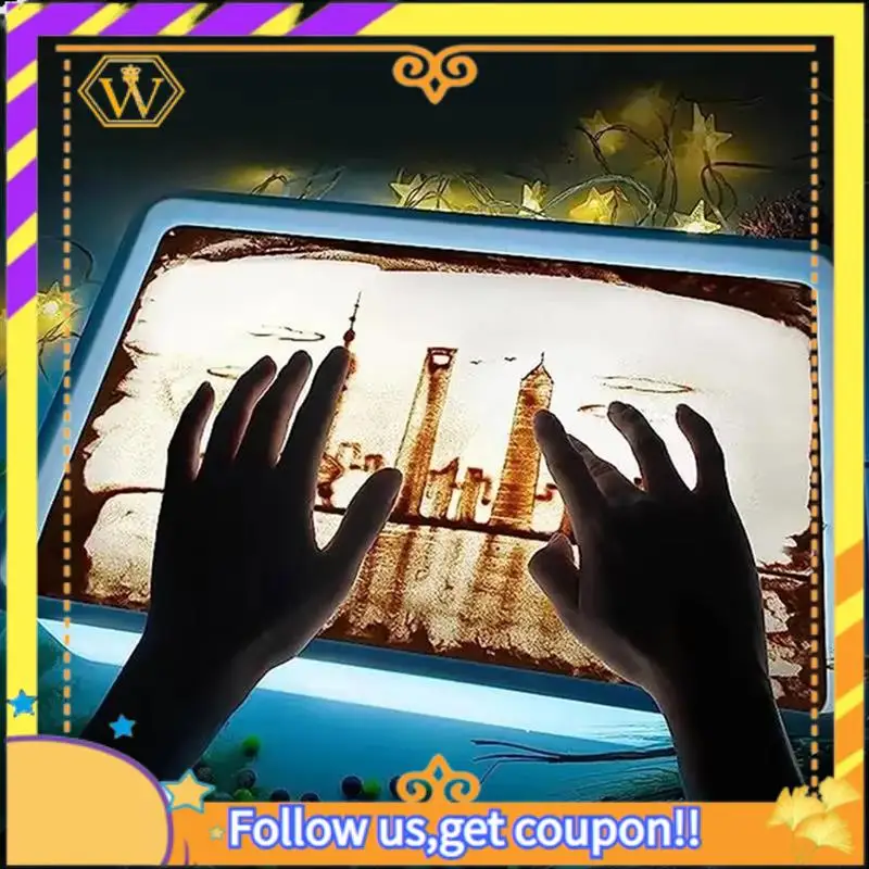 Latest-DIY Creativity Table Sand Art Drawing Light Box For Kids Mini Tabletop Lightbox With LED For Sand Art Holiday Xmas Blue