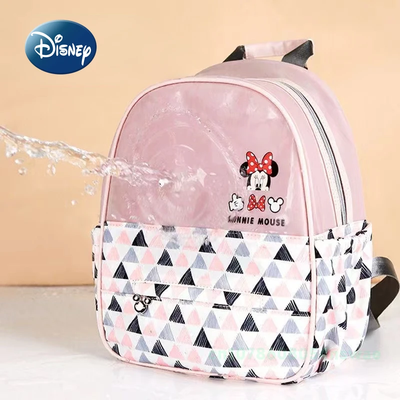 Disney Mickey Minnie New Urinary Bag Backpack Luxury Brand Original Baby Bag Semi Transparent Cartoon Fashion Baby Urinary Bag