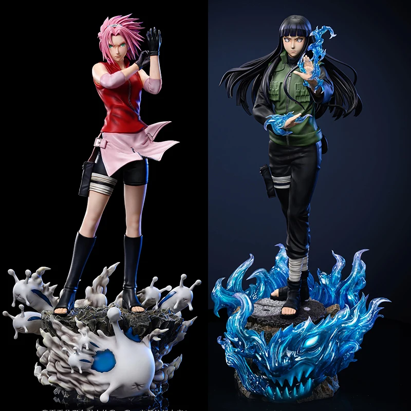 Figuras de acción de Naruto GK Haruno Sakura Hyuga Hinata, modelo de Anime de PVC, estatua de colección, juguetes, perímetro, regalos de cumpleaños, 38cm