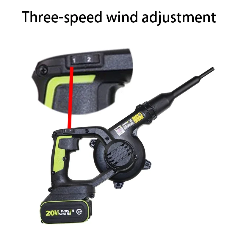 Worx-WU230コードレス緑色ブロワー,最大20v,2.8立方メートル/分,充電式
