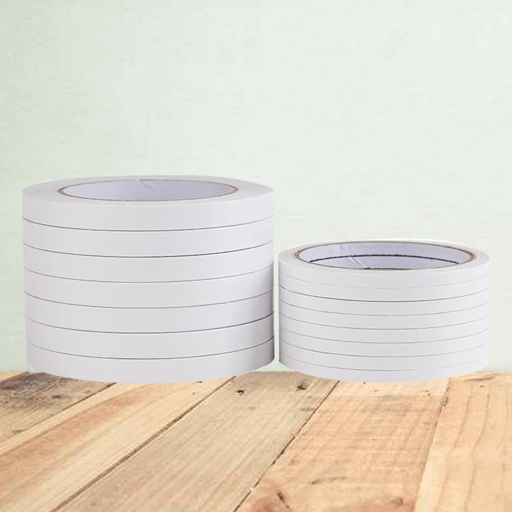 

6Pcs Double-Sided Adhesive Tape Transparent Thin Craft Office Supplies Fastener Tape 10mmx8m Washable Reusable