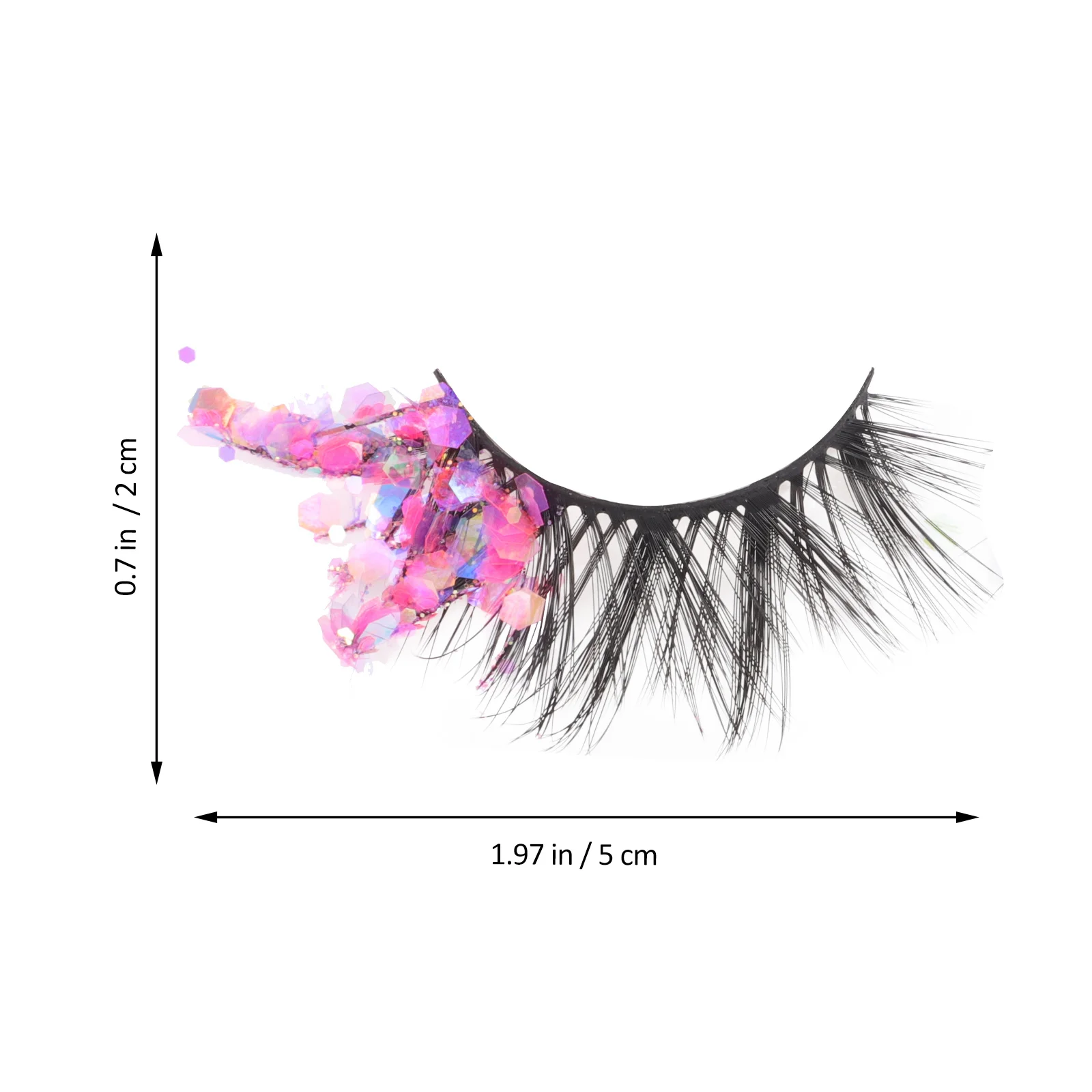 1Pair Women Fluorescence Eyelashes Luminous Glitter False Lash Extensions for Party Club Date Eye Makeup Enhancer
