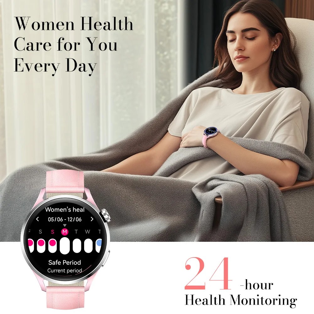 ساعة Kieslect Lora 3 الذكية مع اتصال بلوتوث، شاشة AMOLED مقاس 1.32 بوصة، مقاومة للماء 5ATM