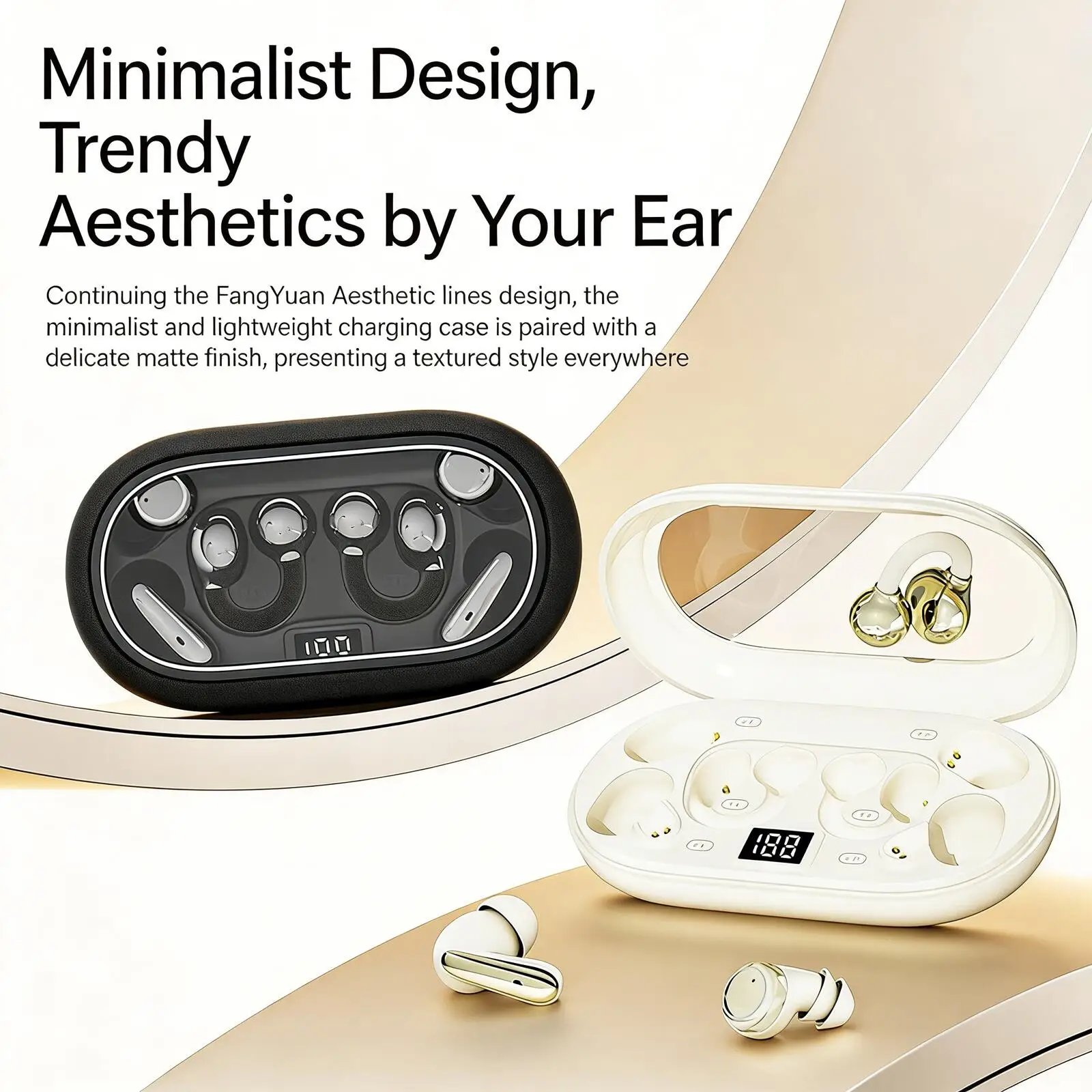 

Mini Wireless Bluetooth Ear-clip Earphones 3 Pairs Comfortable Wear Long Battery Life IMAX Surround Sound Headset for Game Music