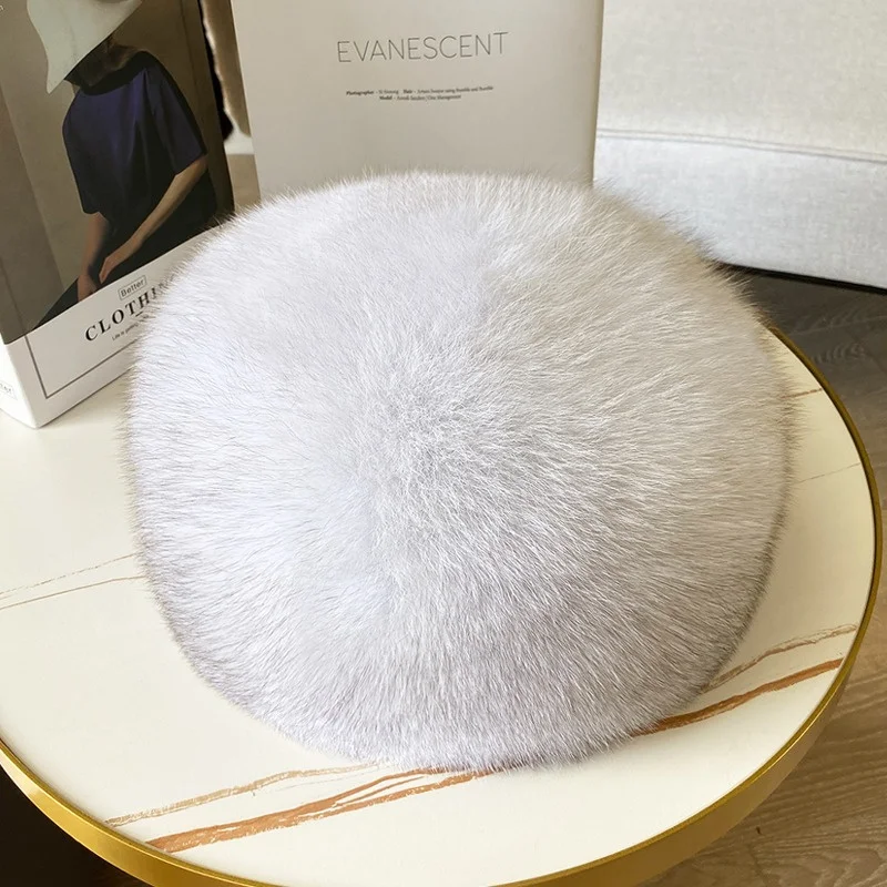 Senhoras luxo Fox Fur Hat, proteção de orelha, grande, redondo, ao ar livre, quente, pelúcia, chapéu do Mongolian, inverno, moda