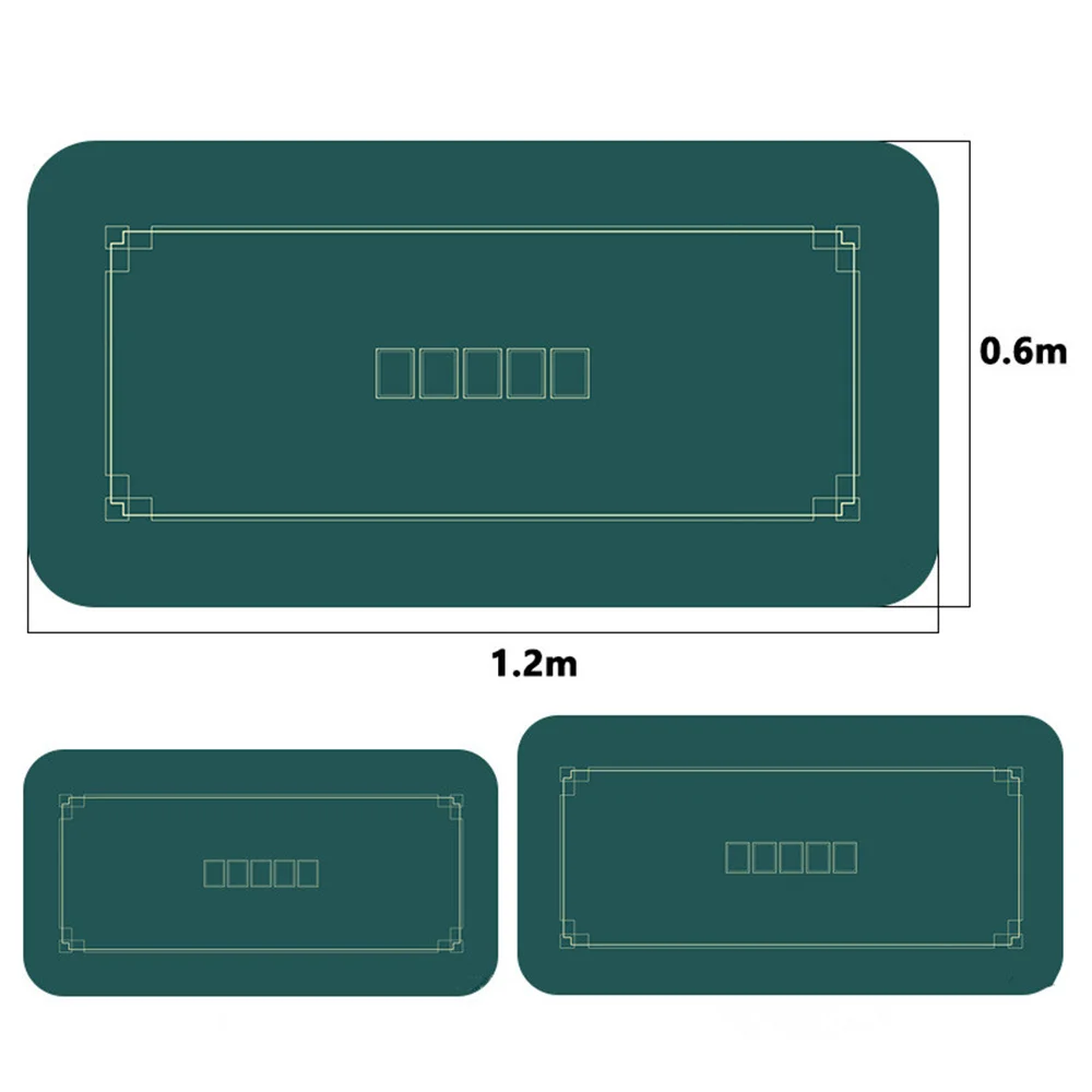 Multiple Sizes Rubber Tablecloth Poker Table Mat Texas Hold'em Poker Mat Anti-Slip Rubber Table Top Layout For Table Gaming Mat