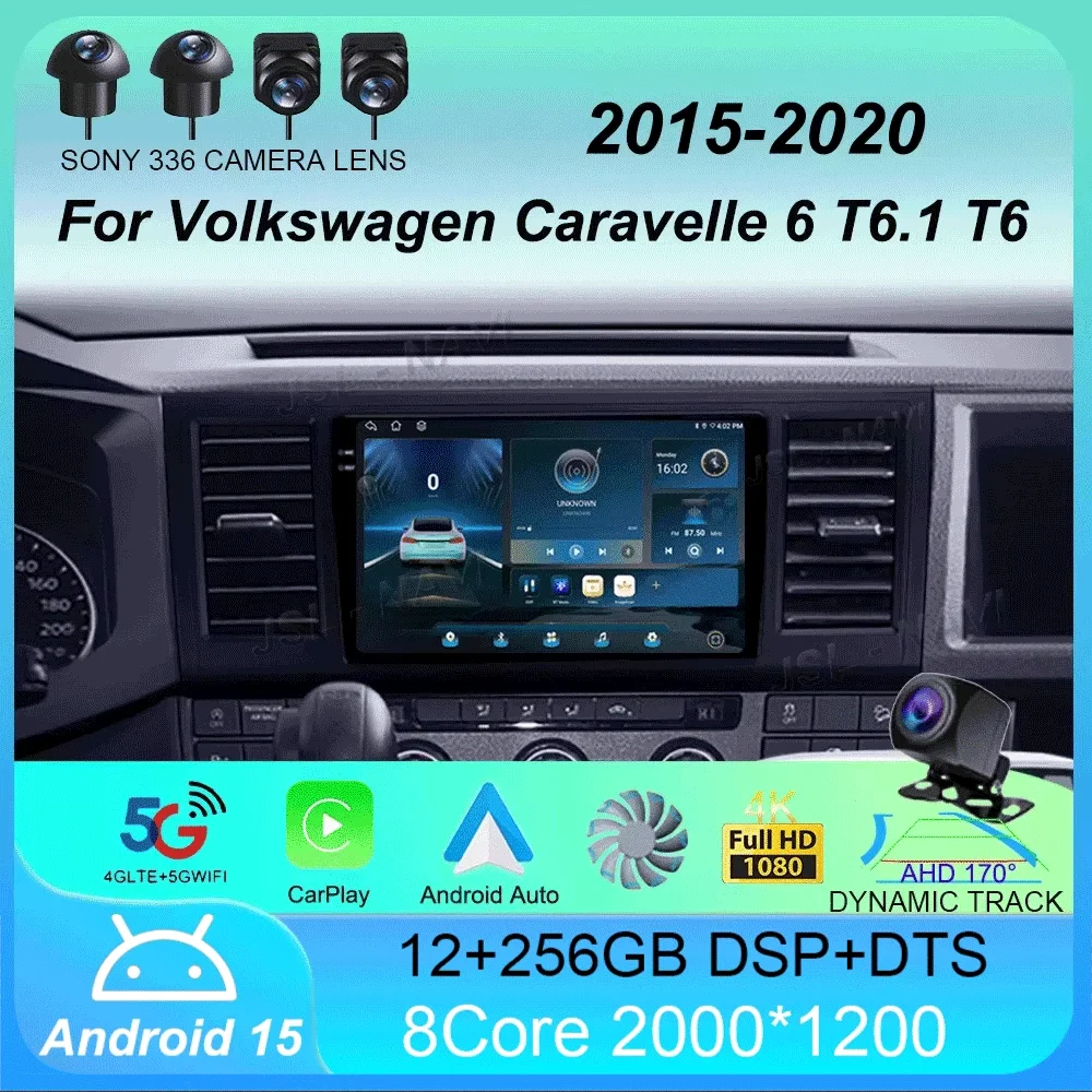 

Car Radio Android 15 Carplay Auto Multimedia Player For Volkswagen Caravelle 6 T6.1 T6 2015-2020 Autoradio Stereo 2din Head Unit
