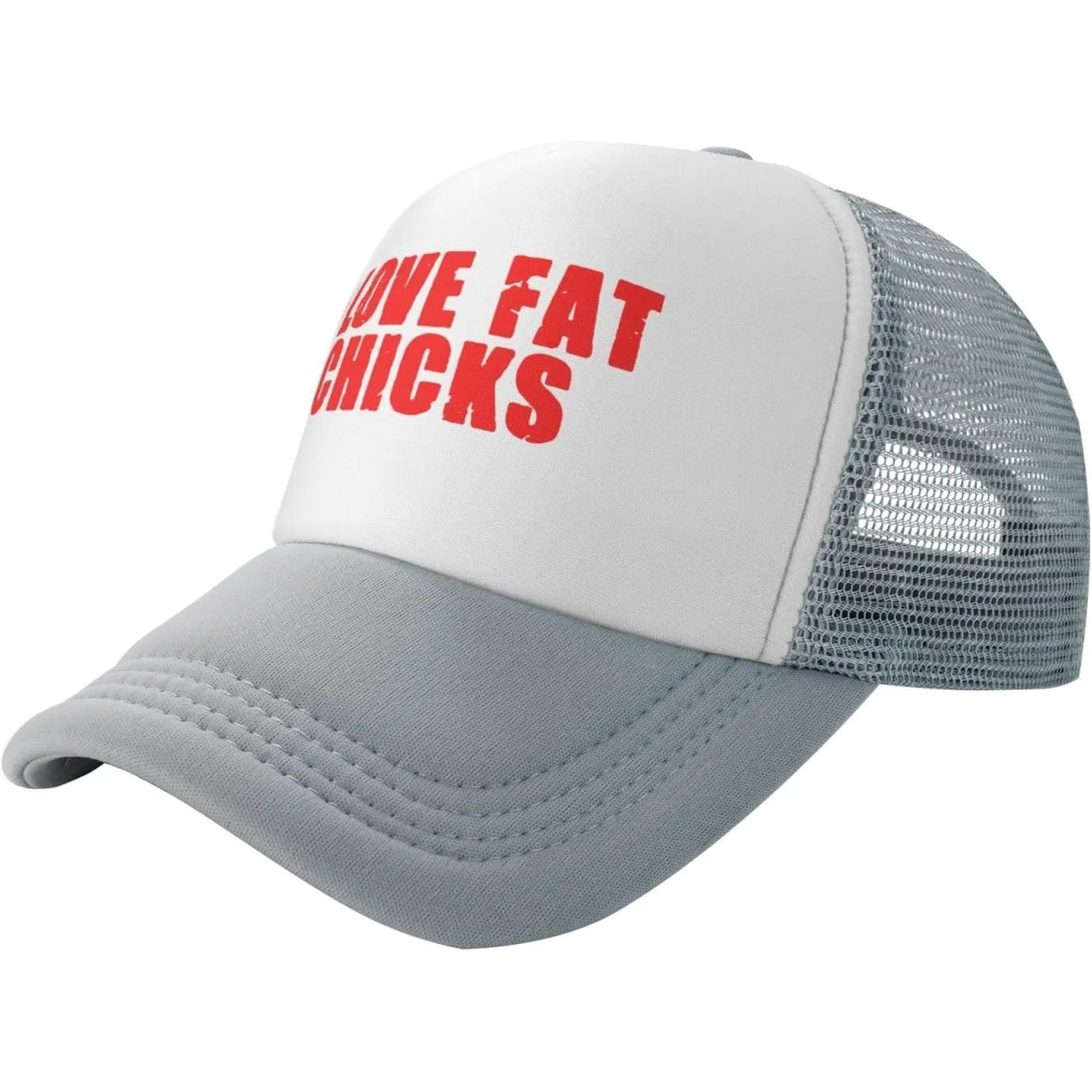 I Love Fat Chicks Trucker Hat Breathable Mesh Adjustable Snapback Cap Casual for Adult Unisex