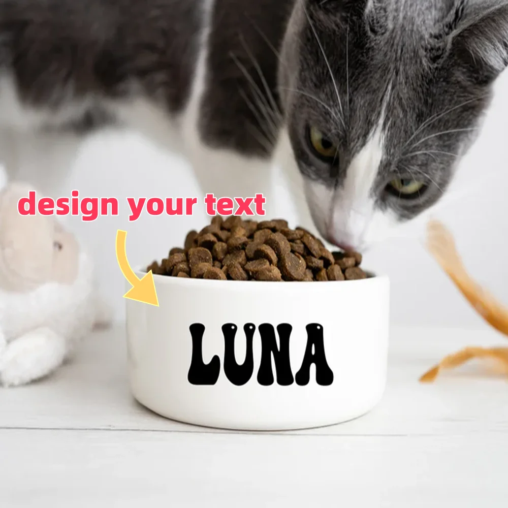 

Customized Ceramic Round Pet Food Bowl Free Engraving Text and Logo Suitable for Pet Use Pet Feeding Bowl and Water Bowl
