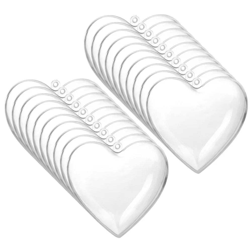 

20Pcs Clear Fillable Heart Shaped Plastic Ball DIY Wedding Christmas Party Decoration Ornament Clear Plastic Fillable Ball