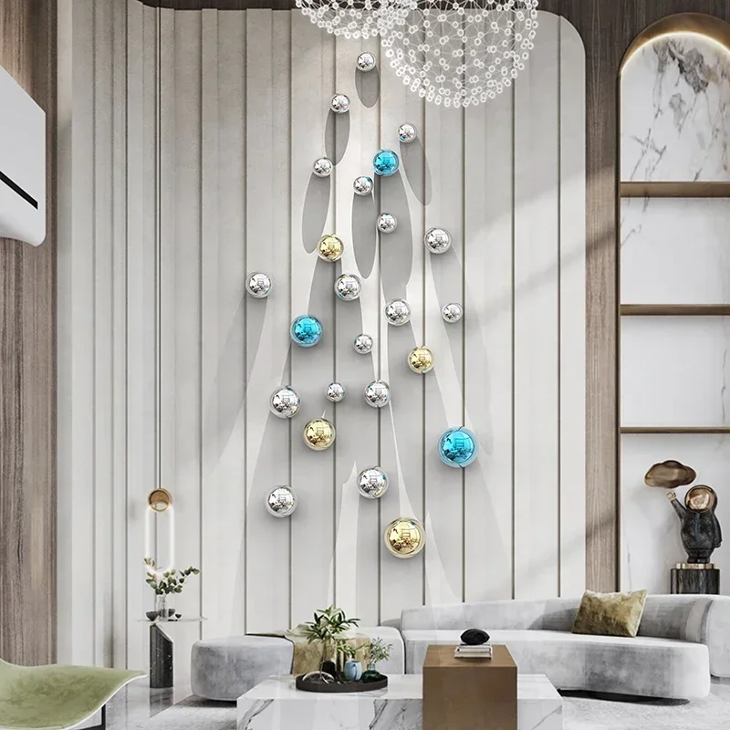 

2022 Nordic Stainless Steel Ball Living Room Wall Decoration Ball Home Accessories Hotel Commercial Space Shop Wall Hanging