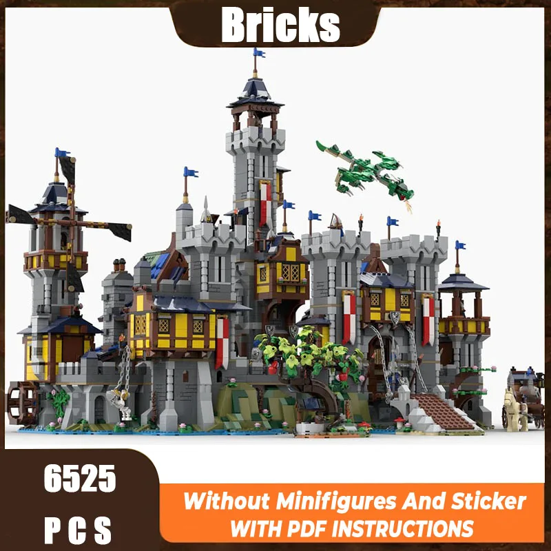 

New MOC Building Blocks Building Model Medieval Castle Modular Building Blocks Children's Toy Gifts DIY Assembly Set