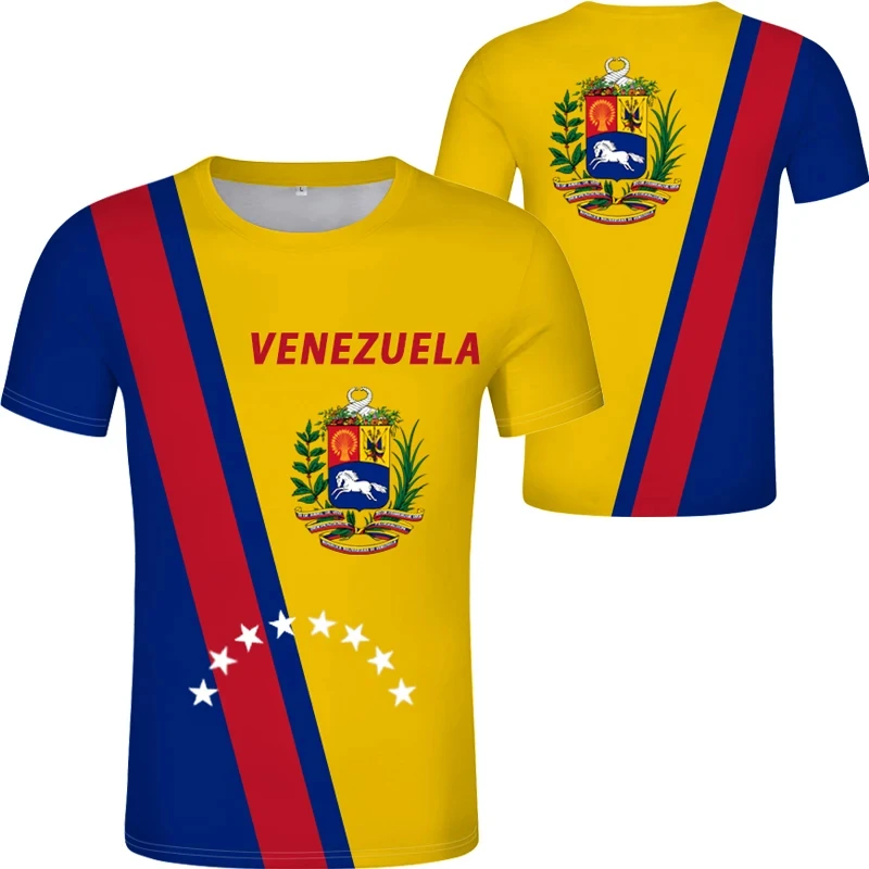 2024 Fashion Men\'s T-shirt Venezuela Flag Print T Shirts Men Clothing Oversized Short Sleeve Casual Streetwear Blouse Male Tops