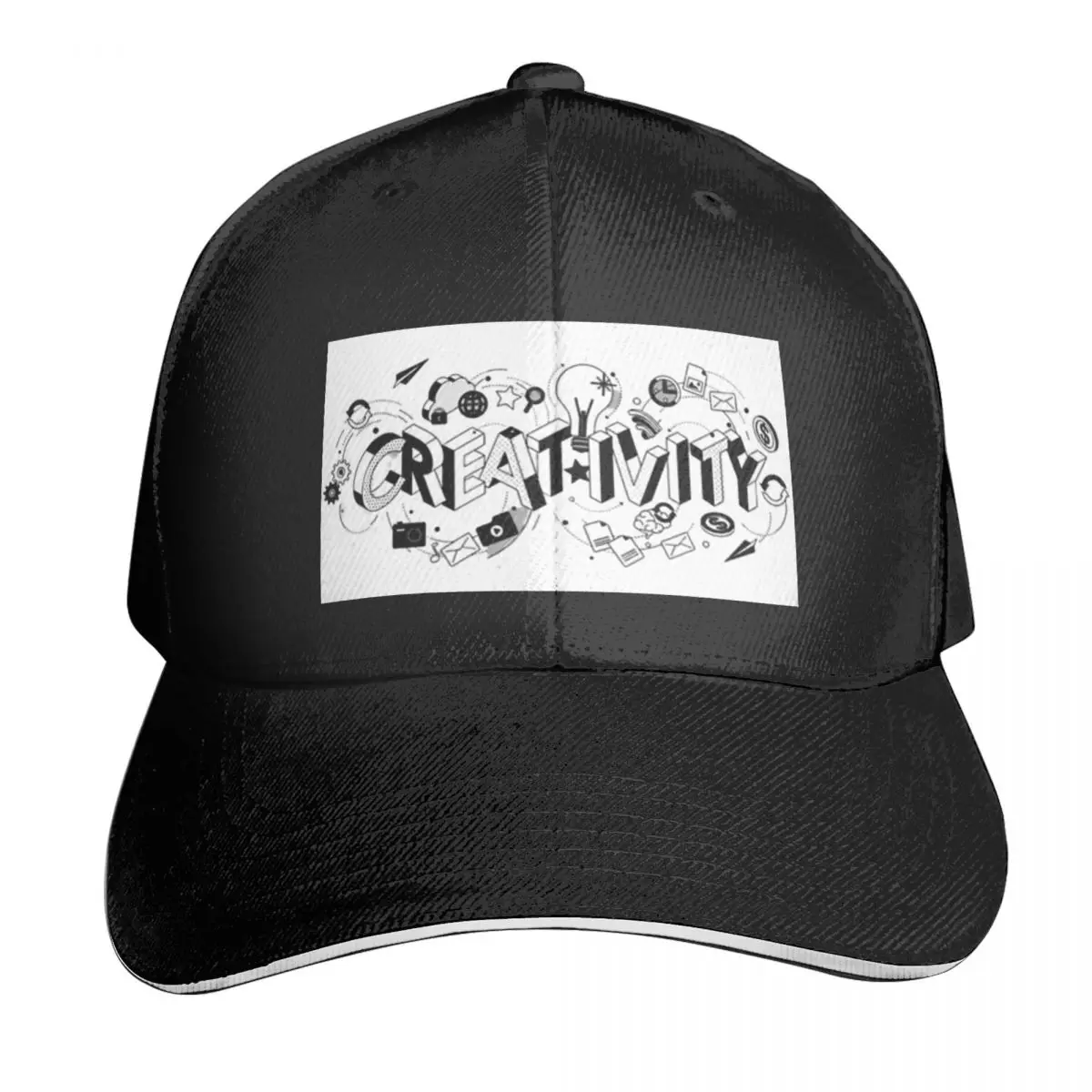 Creativity White Black Logo A Baseball Caps Hat