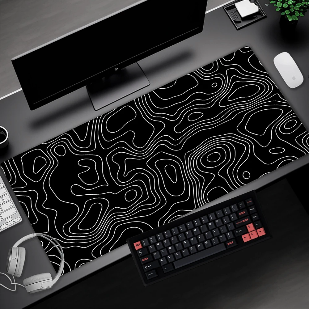 Topographic Mousepad Strata Liquid Mouse Pad Black 1200x600 Mat Gamer 900x400 Extended Pad Mauseped Rubber Office Carpet Custom