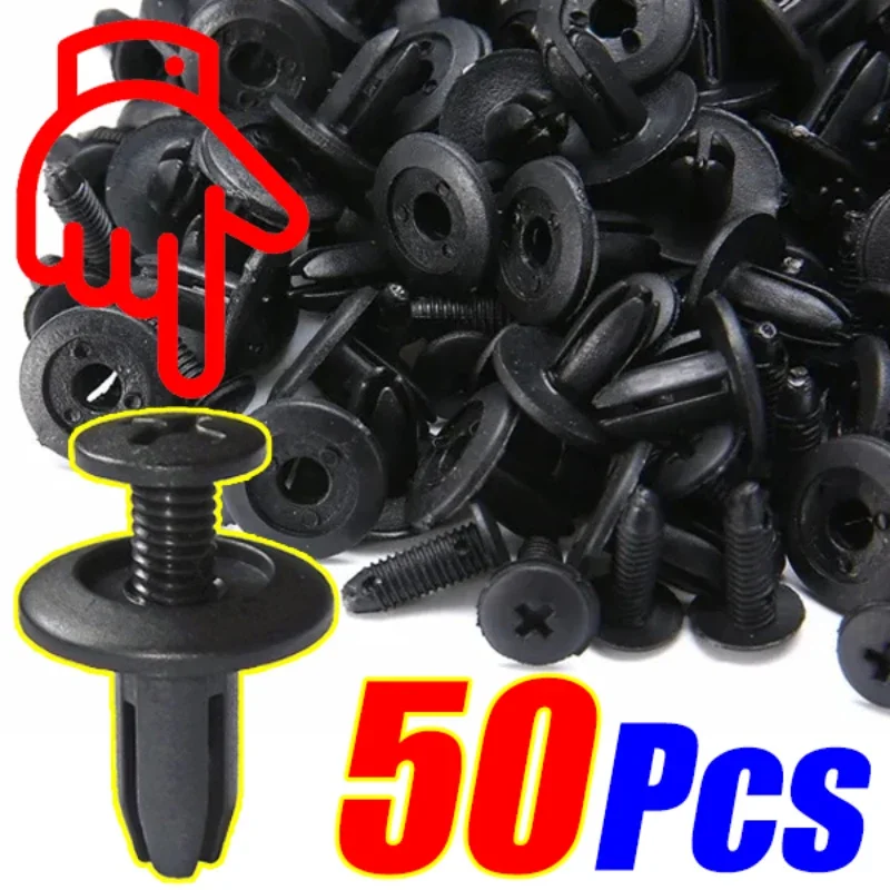 10/20/50Pcs Car Bumper Fender 8mm Hole Plastic Rivets Fastener Screw Car Door Trim Panel Retainer Fastener Clips Car Accessories