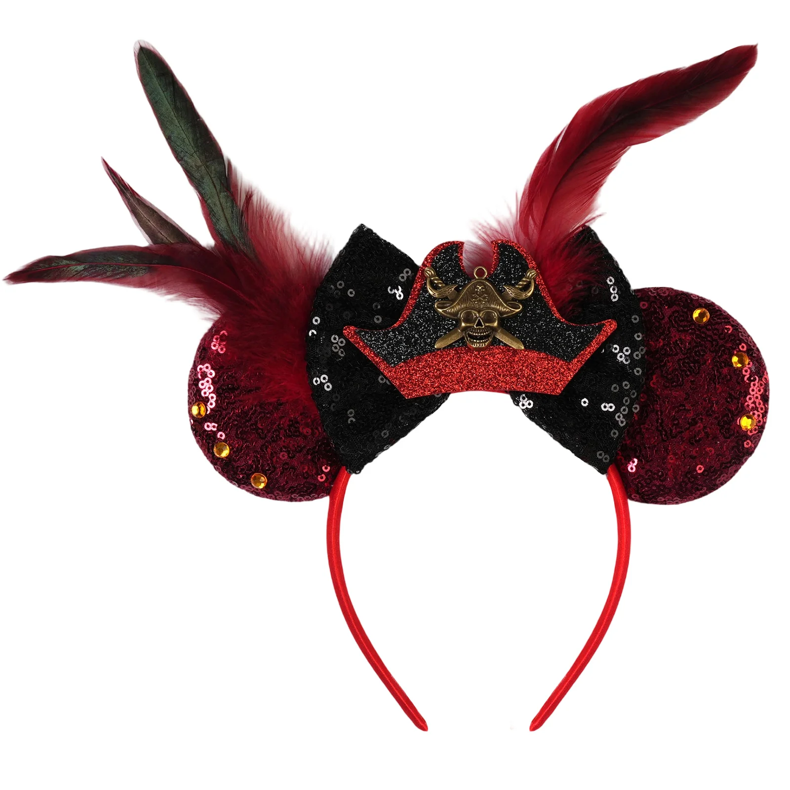1 Stück Lustiges Piraten-Haarband, Exquisites Feder-Accessoire für Partys, Festivals, Freizeitparks, Unisex-Haarreifen, Haar-Accessoires