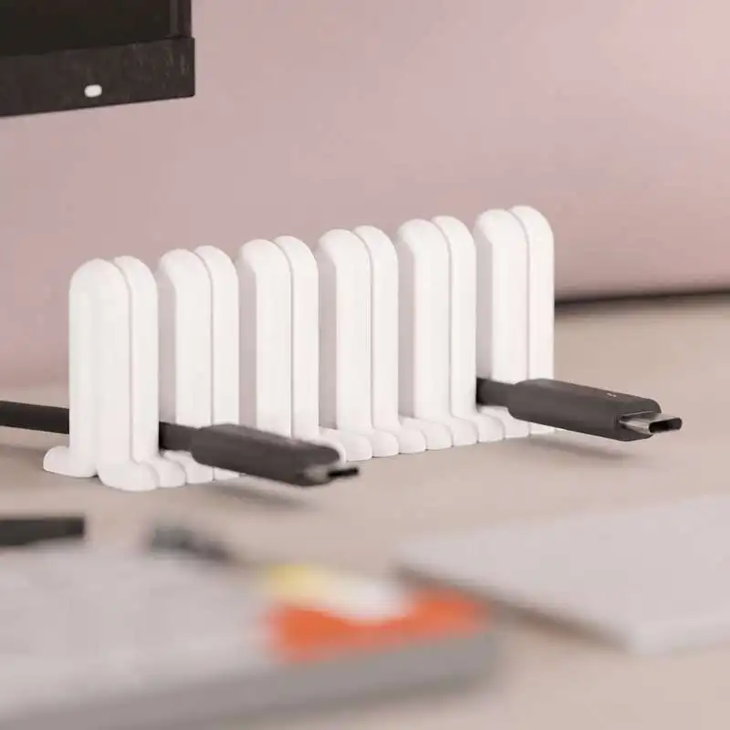 Self Adhesive USB Cable Clamp Desktop Wire Organizer Cord Fixing Holder Desk Cable Clip