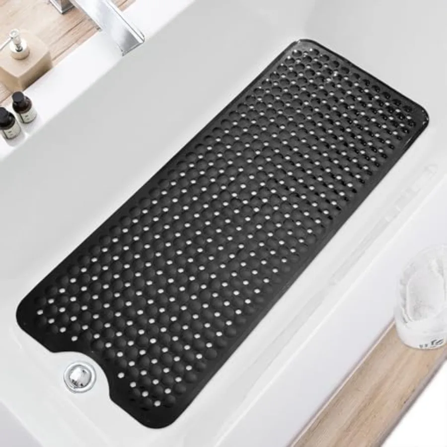 

Bath Tub and Shower Mats Non Slip 40 x 16 Inch Extra Long Bathtub Mat Machine Washable Bathmat with Drain Holes Suction Cups fo