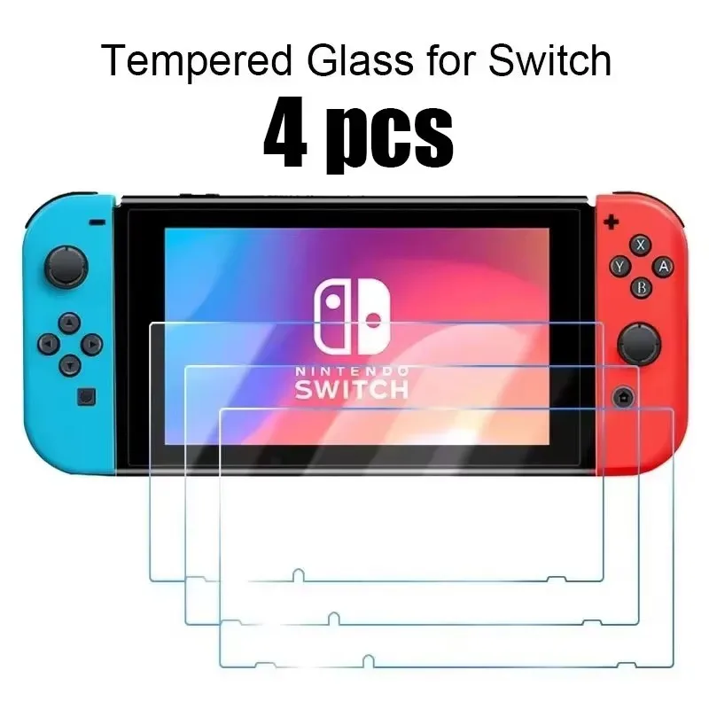 1-4 STUKS Gehard Glas voor Nintendo Switch OLED 3 Stuks Screen Protector Film voor Nintendo Switch Switch Lite Beschermend Glas