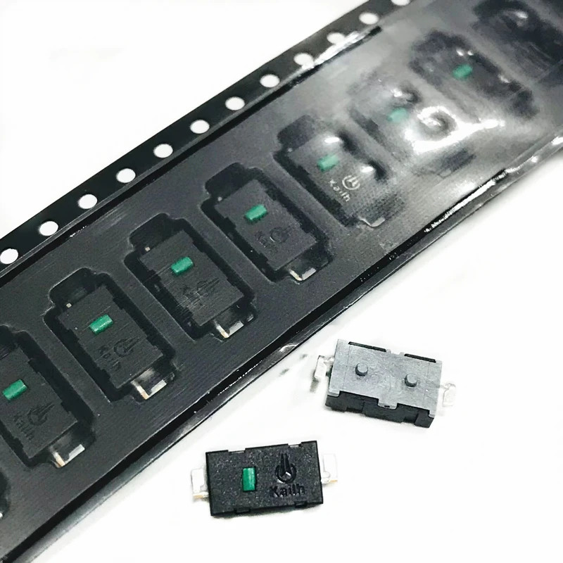 10Pcs 3.5mm SMD Green dot 2pin micro switch 5 million click life 65g for mouse button side keys can replace D2LS-11 D2LS-21