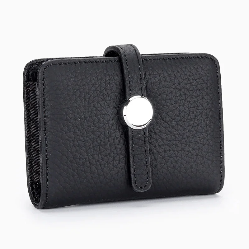 

First Layer Cowhide Ladies Short Leather Drawstring Multi-card Card Holder 2024 New Small and Exquisite Document Bag