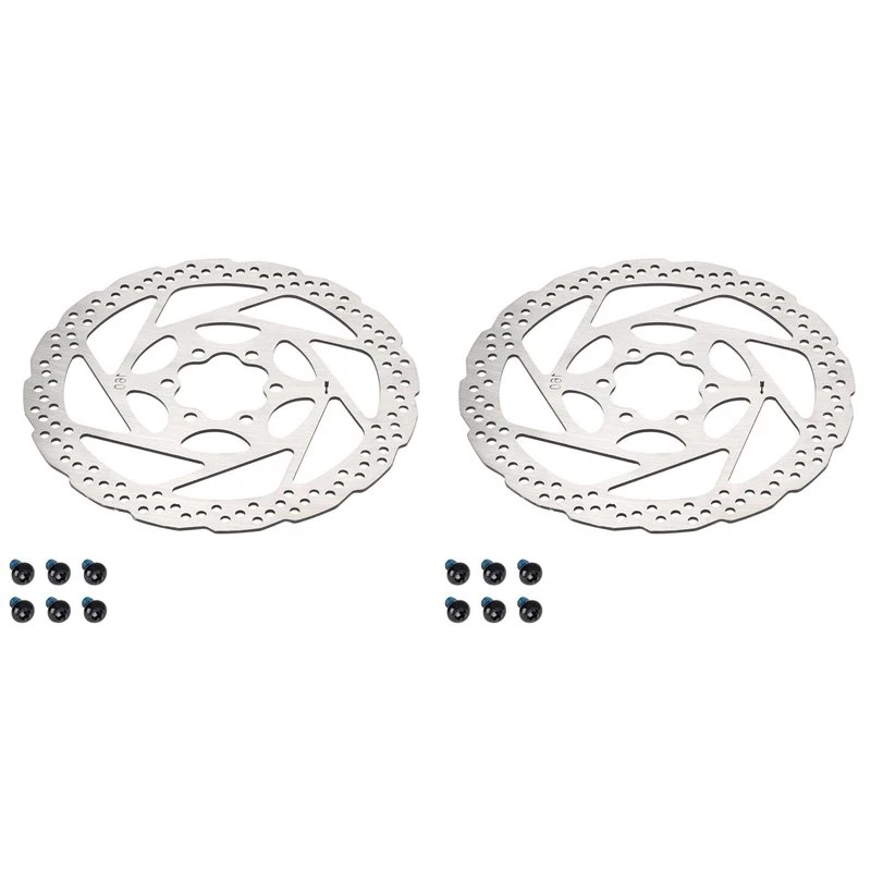 HOTB72A 2X For Kukirin G2/G4 Electric Scooter 160MM Disc Brake Rotor 6 Holes Stainless Steel Brake Disc With Screws