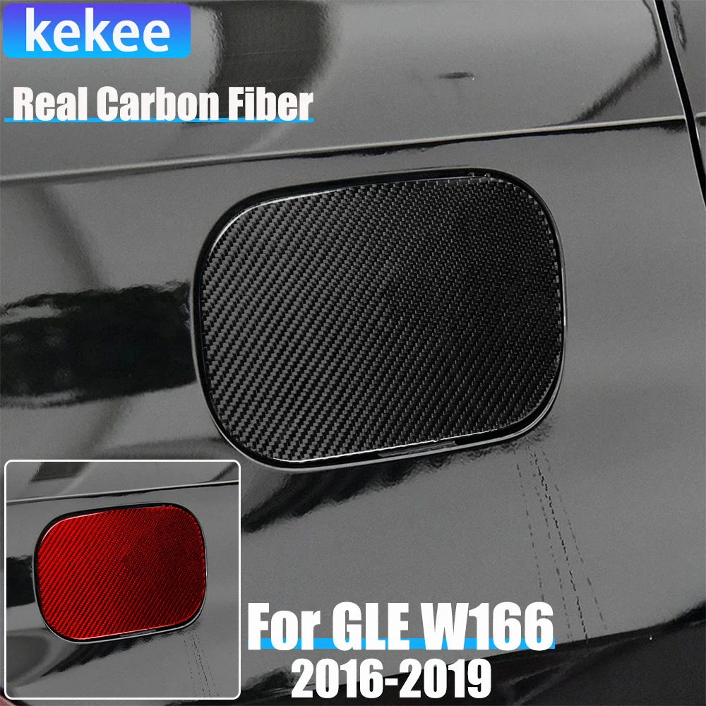 

Real Carbon Fiber Car Accessories Fuel Gas Cap Panel Trim Cover Soft Sticker For Mercedes-Benz W166 GLE 2016 2017 2018 2019