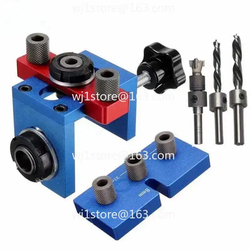 3-in-1 Woodworking Jig for Dowel & Alignment, Precision Drilling Guide for Cabinet & Furniture Making