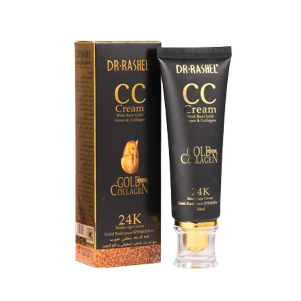 كريم ذهبي 24 قيراط من الكولاجين سي سي ، كريم غطاء سائل طبيعي ، تفتيح ، سبف كامل ، با + قاعدة تألق ، Bb 60 Ma O8e4