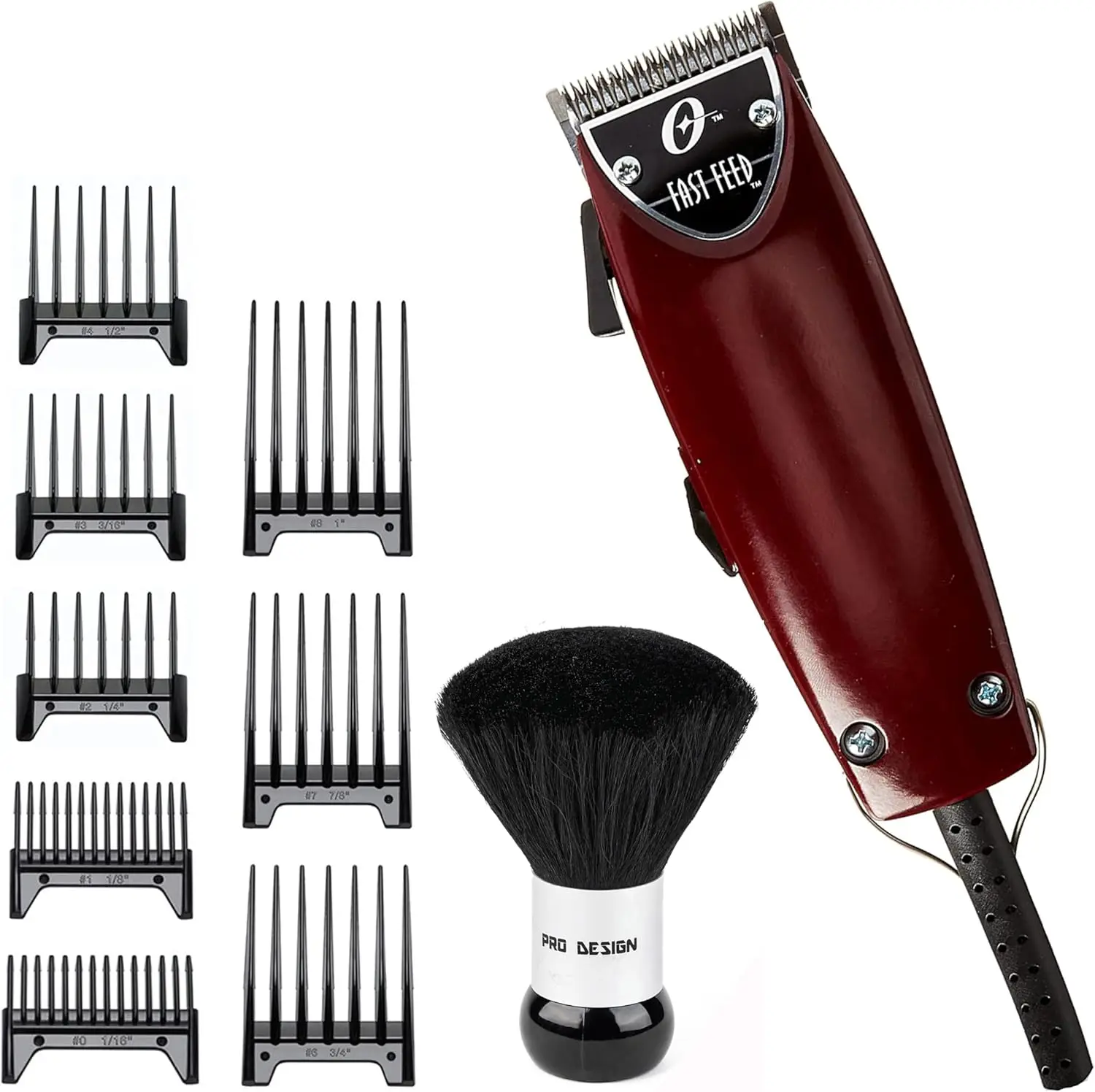 

Adjustable Pivot Motor Clipper with 8 Guide Combs and Neck Duster for Professional Grooming