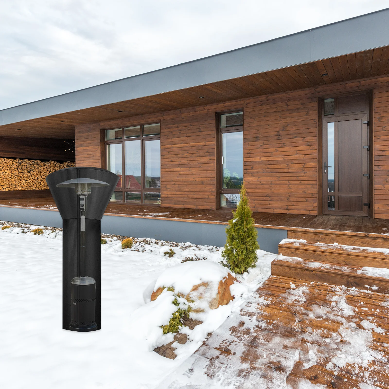 Patio Heater Cover Waterproof Compact Easy to Fold Protect from Sun Wind Rain Snow Practical Durable Heater Protective Cover