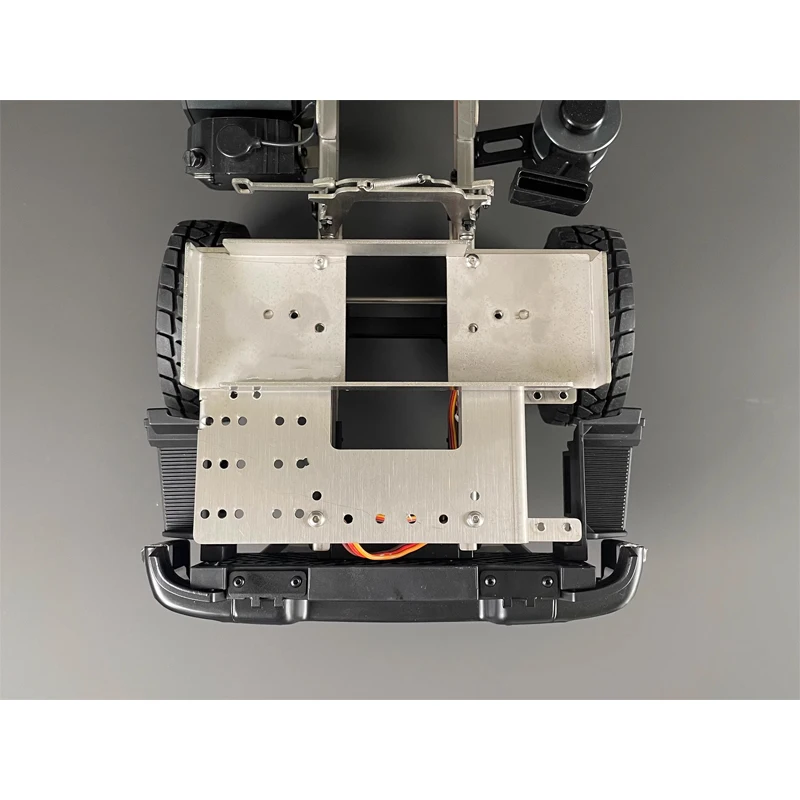 Custodia per batteria in metallo e acciaio inossidabile secondo piano per 1/14Tamiya RC camion rimorchio ribaltabile per Scania per Benz per MAN auto parti fai da te