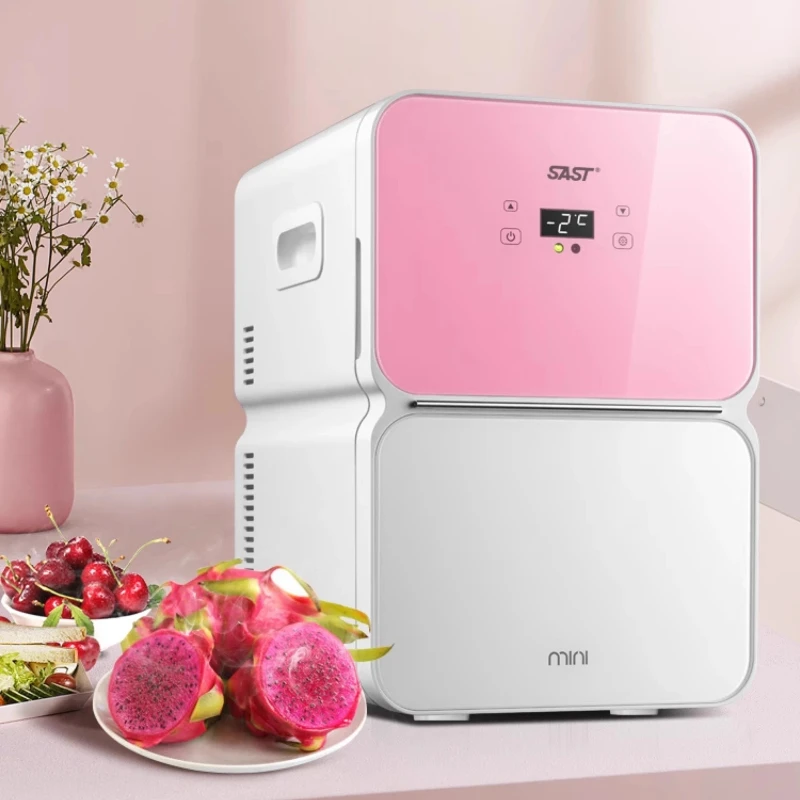 ‌ Dual-Core ตู้เย็นขนาดเล็กสําหรับรถยนต์/หอพักแผงกระจกนิรภัย Cool Warm โหมด Travel แบบพกพา Cooling Box Single-ใช้ตู้เย็น ‌