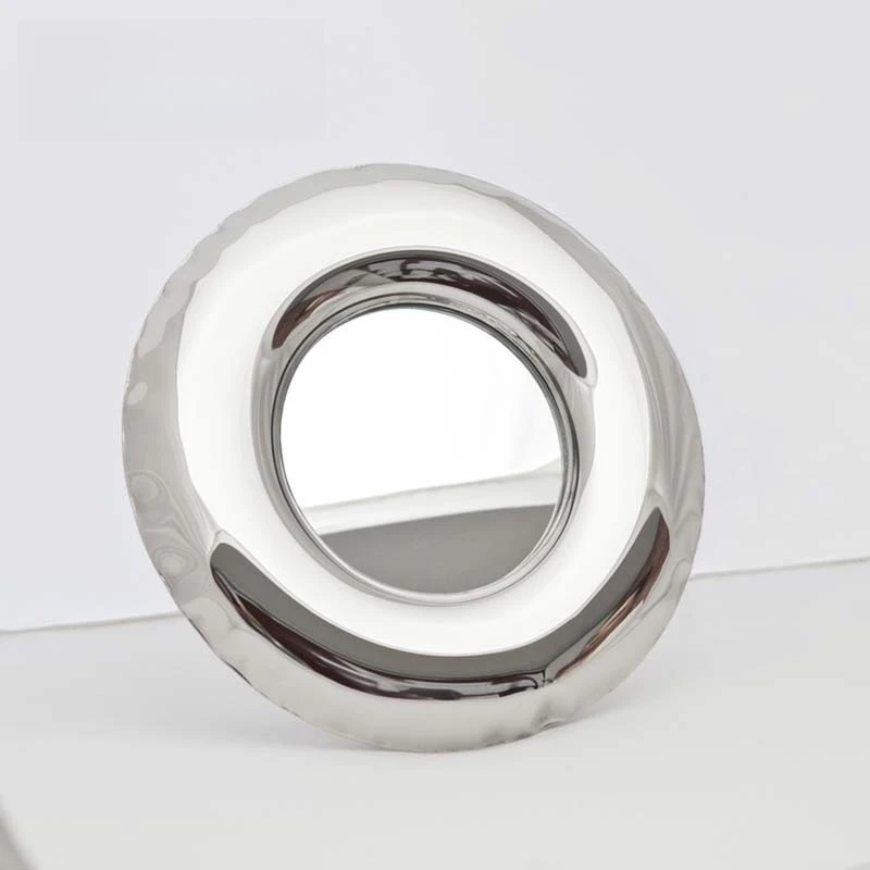 

Nordic Modern Design Creative Stainless Steel Round Desktop Makeup Mirror Decorative Ornament Makeup Mirror