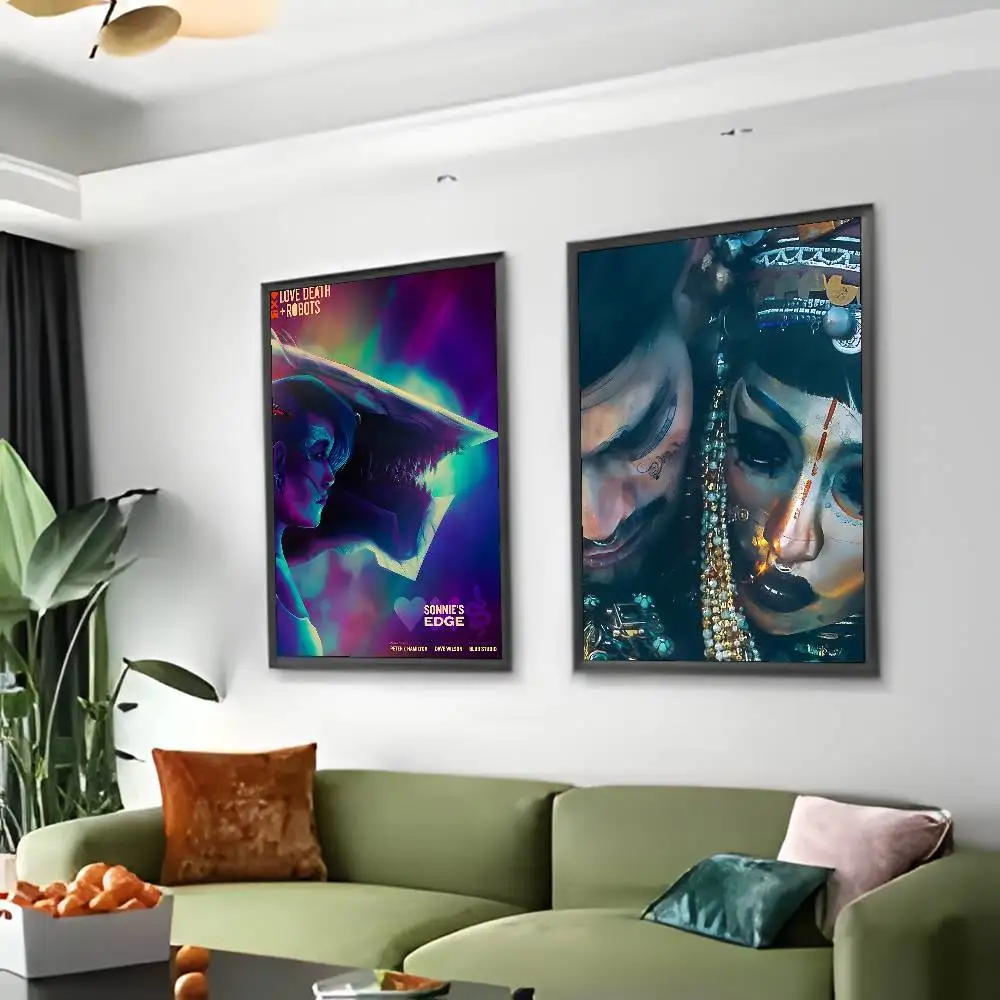 البرامج التلفزيونية الساخنة L-Love Death Robots-MT ملصق فني اللوحة ملصق مع مطبوعات غرفة نوم المنزل غرفة المعيشة الديكور هدية
