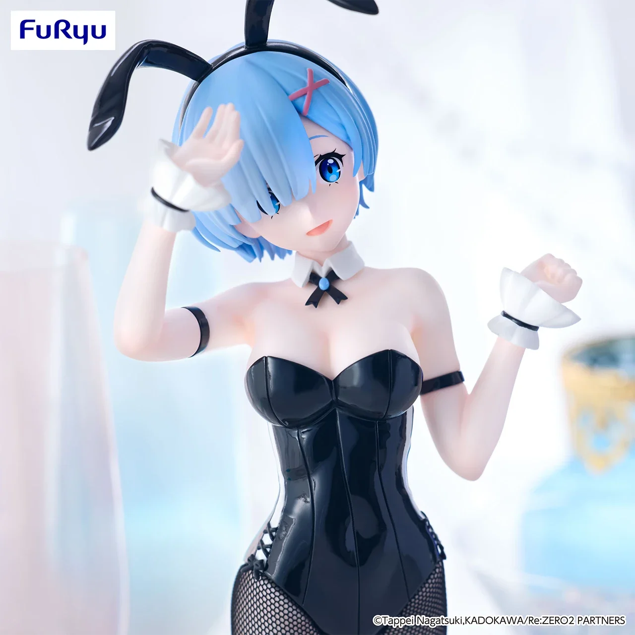

FuRyu Re:Zero Rem Bunny Girl Figure Black Ver., Official Anime Prize Statue, Bunny Ear Costume Collectible for Fans