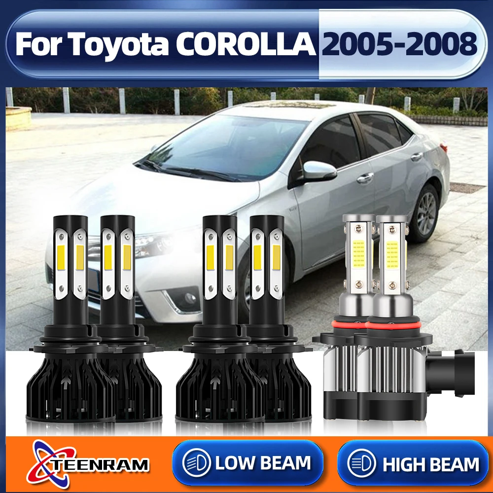 LED Headlight HB3 9005 HB4 9006 LED Lamp 360W 60000LM 6000K White 12V 24V Car Light For Toyota COROLLA 2005 2006 2007 2008