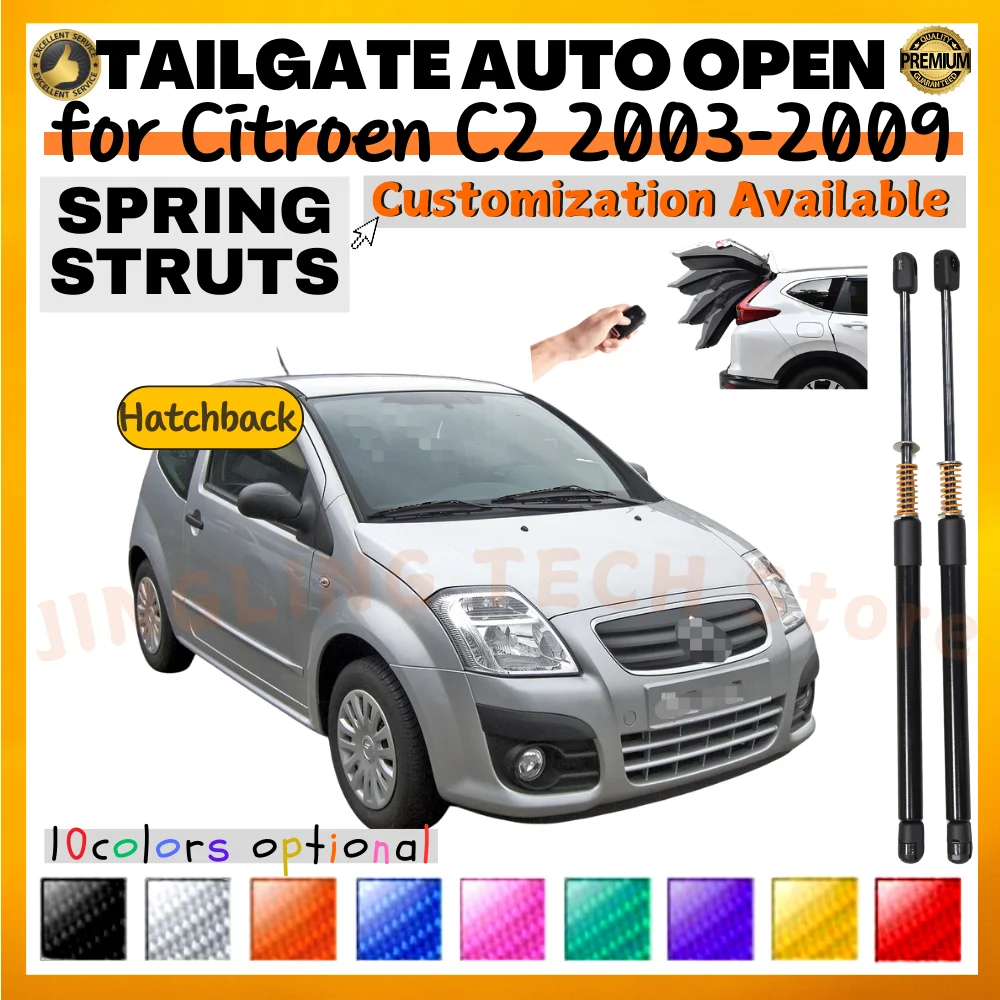 

Qty(2) Trunk Struts with Spring for Citroen C2 Hatchback 2003-2009 Rear Tailgate Boot Lift Supports Shock Absorbers Dampers