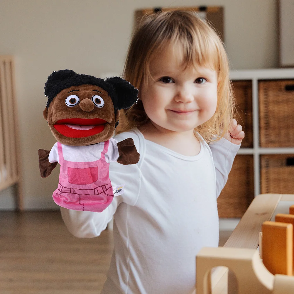 2 pezzi di burattini a mano per membro della famiglia morbidi per narrazione di storie, giochi creativi per bambini, regalo di compleanno, burattini a mano con animali di peluche