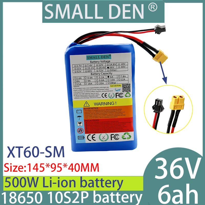 

36V 6Ah brand new original 18650 10S2P, built-in battery, solar energy, car mounted large capacity power supply, high power