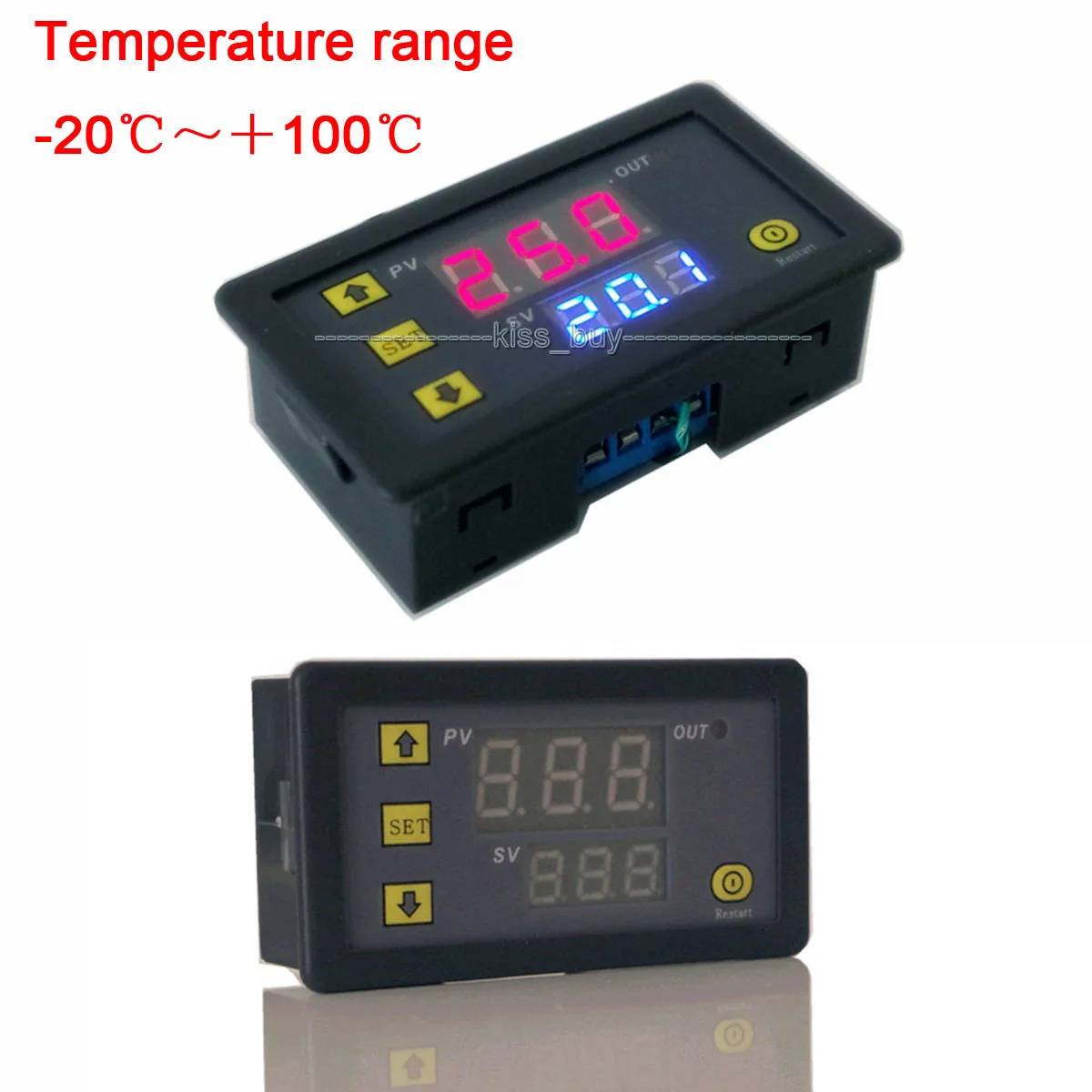 dc 5V 12v 24V Digital Dual display Thermostat Controller Switch led Temperature temp Sensor control