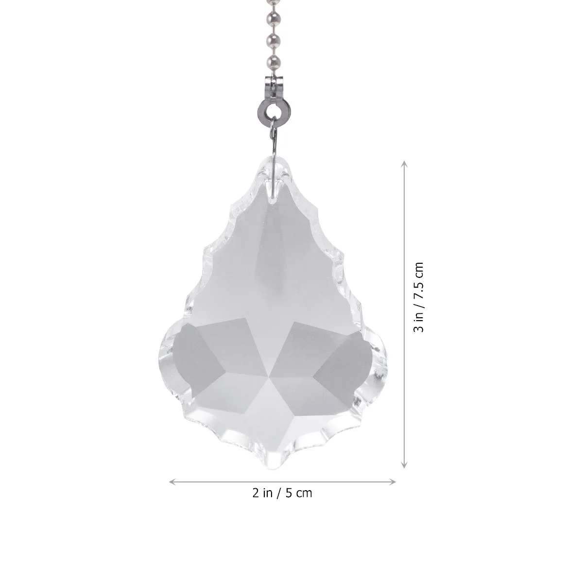 

2Pcs Fan Switch Pull Chain Transparent 7.6mm Beads Maple Leaf Design for Ceiling on Off Portable Control