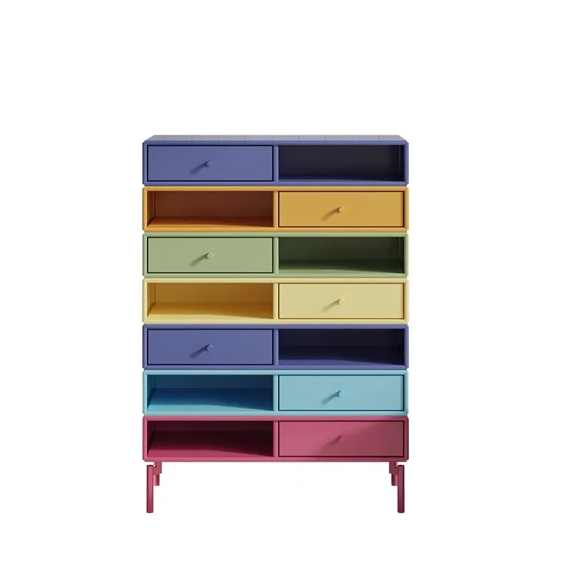 

Italian minimalist multi-grid chest, designer paint storage cabinet, household living room dopamine, six-chest cabinet
