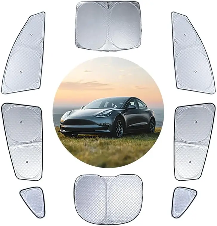 

8-Piece Car Window Privacy Curtain Set for Tesla Model Y 2020-2025, Sunshade & Camping Accessories