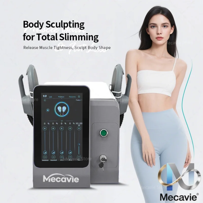 

MECAVIE машина для коррекции фигуры 6500 Вт RF портативное устройство для похудения, наращивания мышц, подтяжки кожи, уменьшения целлюлита